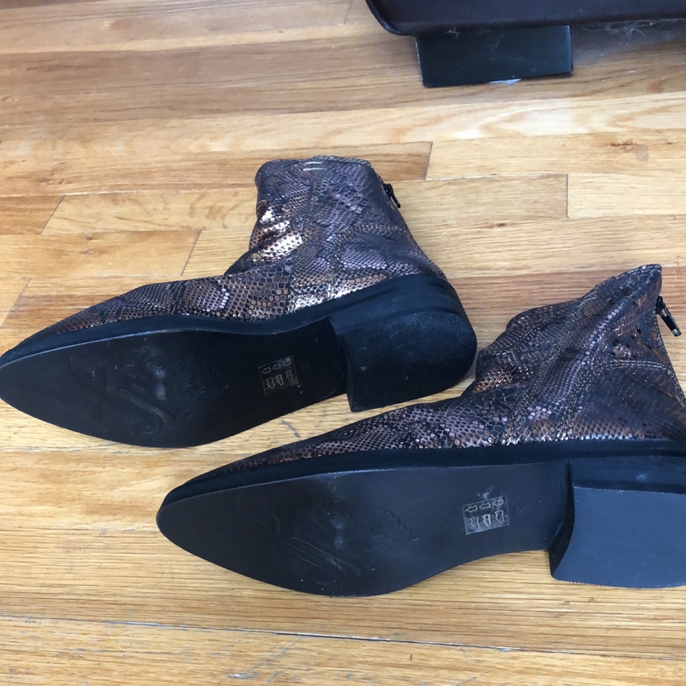 NWOB Free People bronze snakeskin slouch bootie - Picture 3 of 5